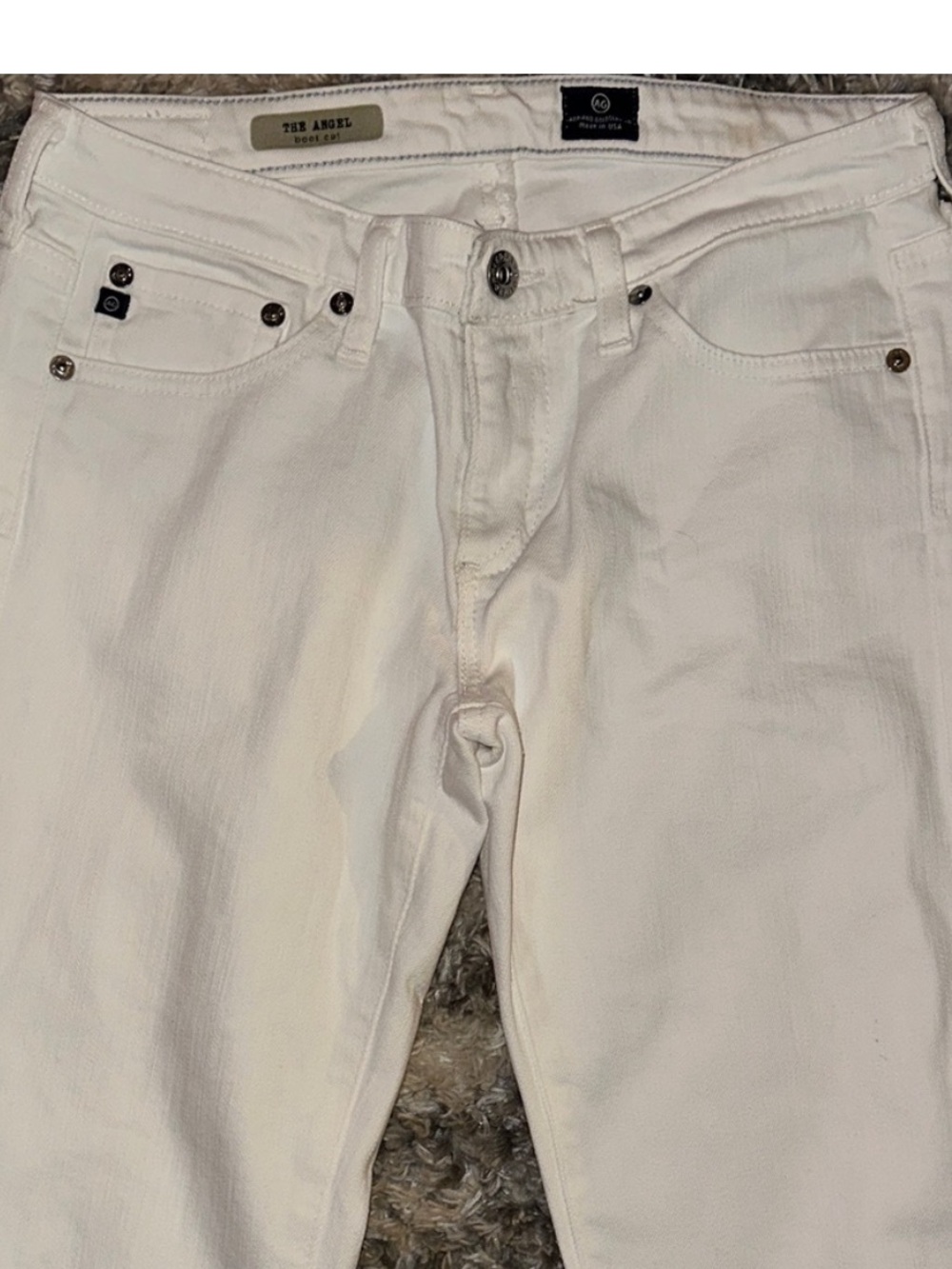 AG ADRIANO GOLDSHMIED • Angel Bootcut High-Rise Straight White Denim Jeans - Picture 6 of 8